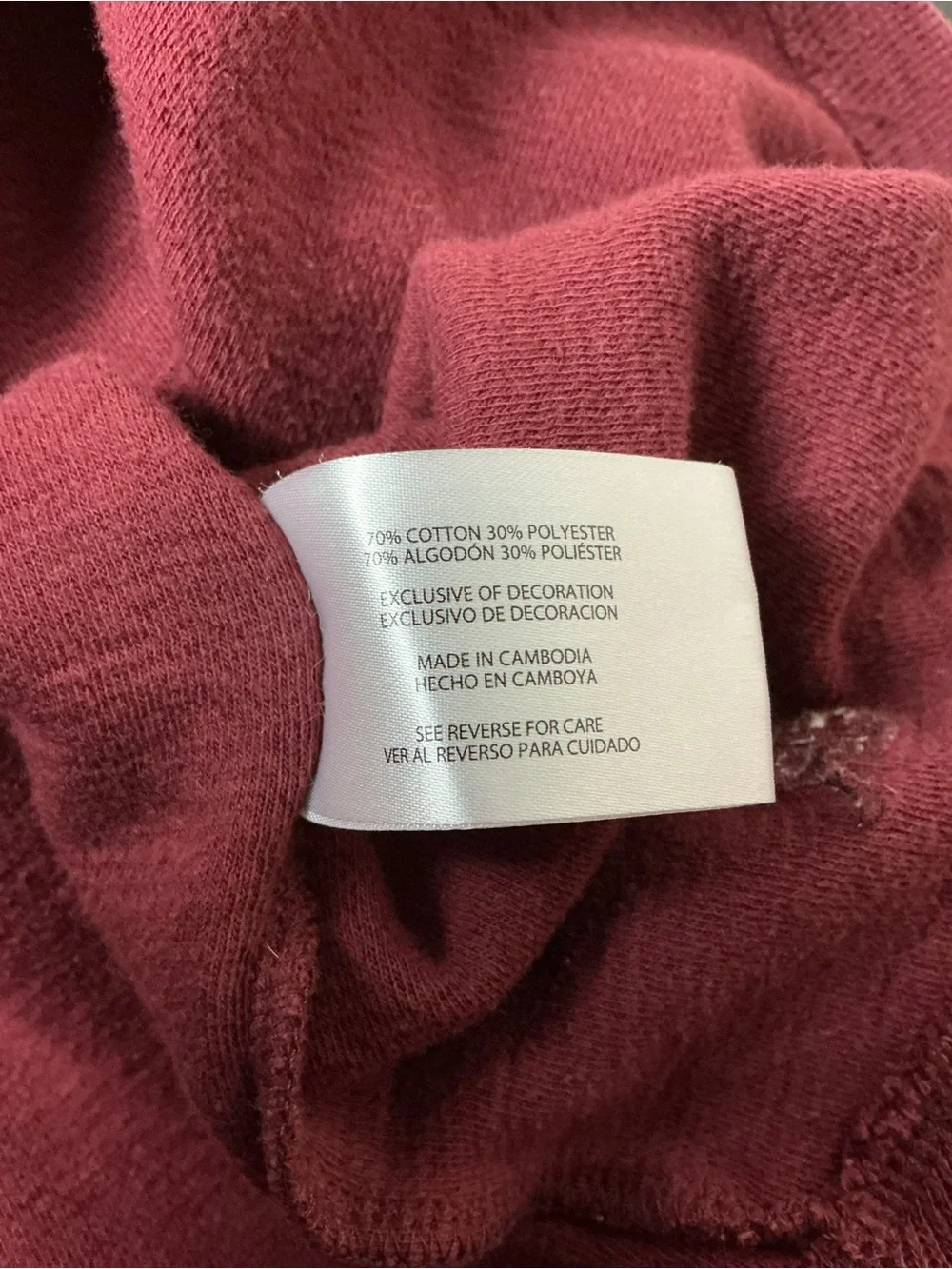 Banana Republic Men’s XXL Double Knit Crewneck Long Sleeve Shirt Burgundy